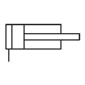 Single-acting cylinder return stroke by external force symbol